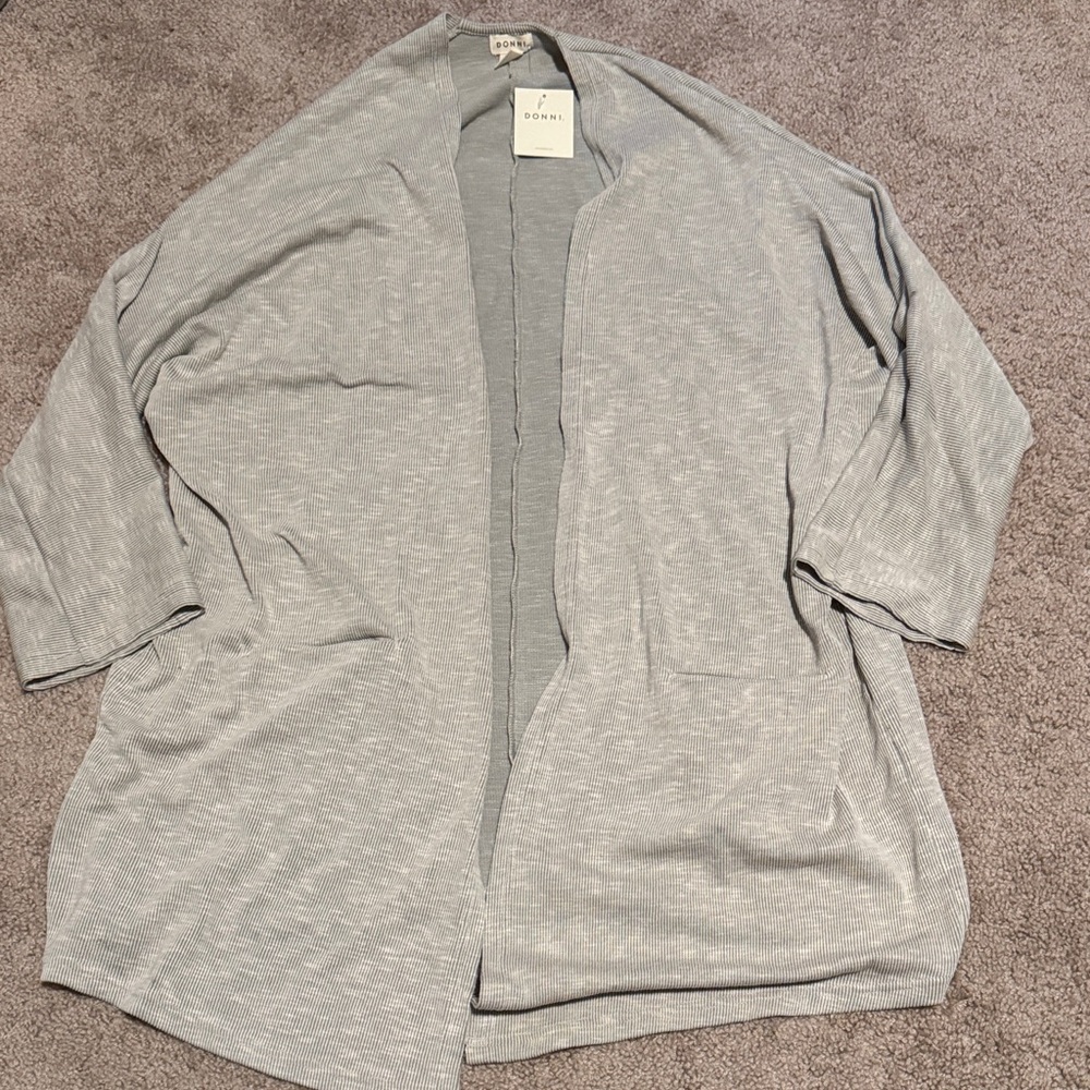 DONNI. Light Gray Knit Cardigan